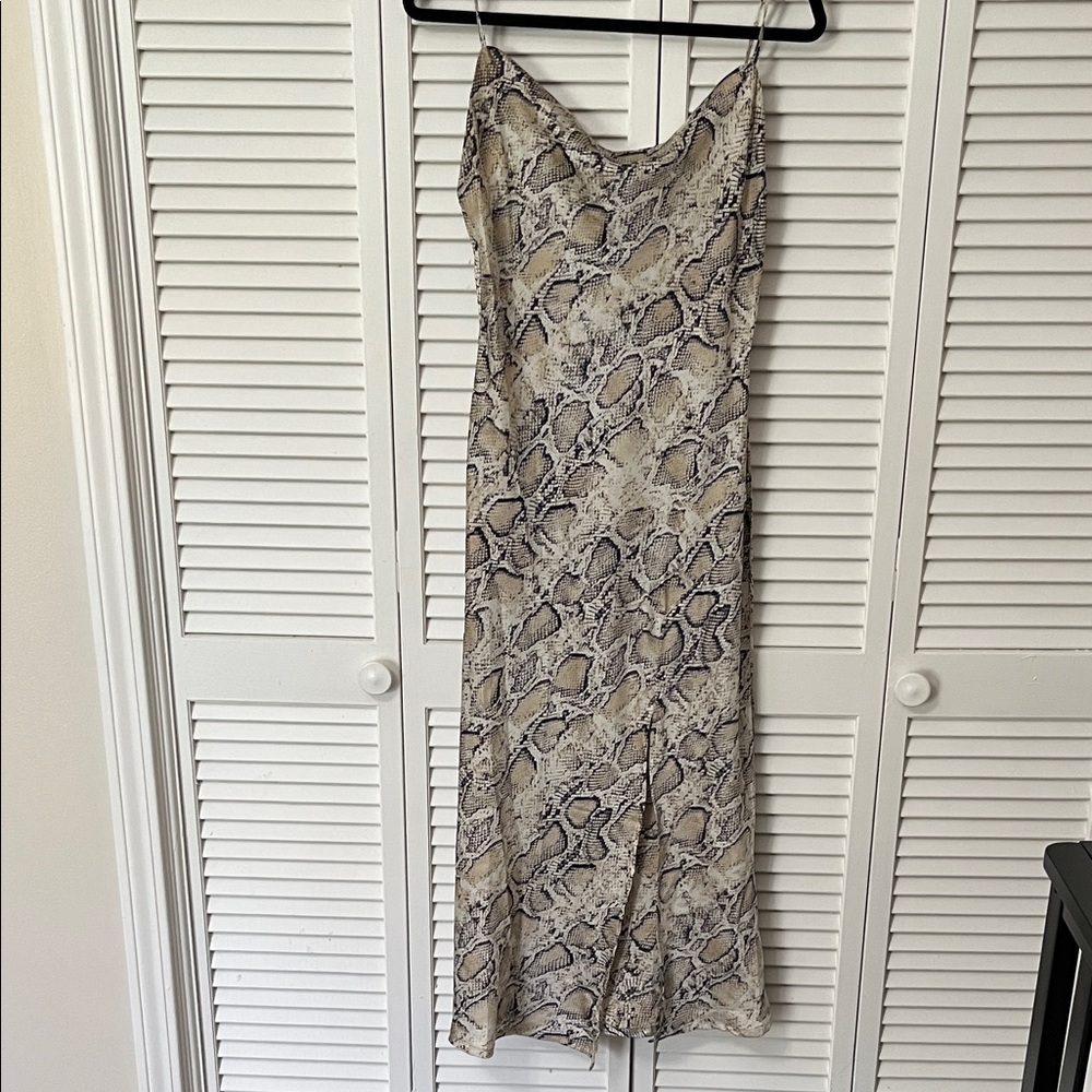 Snake Print Slip Dress